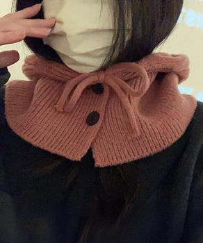 フード付きニットマフラー バラクラバ 可愛いニット帽 おしゃれ 送料無料 即日発送-8