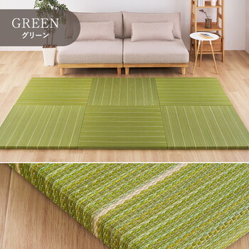 置き畳 フローリングに置く畳 縁なし 防音 DIY カット可 滑り止め 凛 りん　約W82×D82×H2.5cm　9枚組 送料無料-3