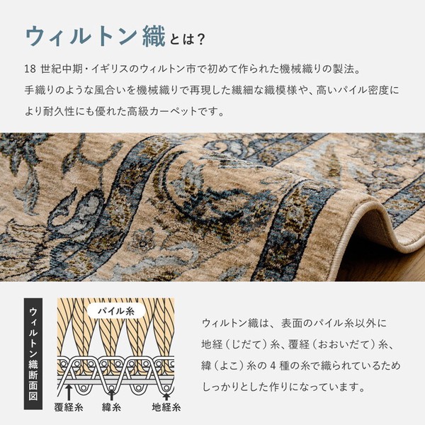 ラグ ウィルトン織ラグ 約230×230cm エジプト製 ABERDEEN ラグナ 送料無料-3