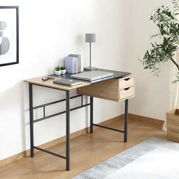 引き出し付きシンプルデスク ユノ 送料無料-3