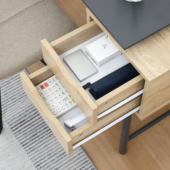 引き出し付きシンプルデスク ユノ 送料無料-6