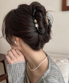 バンスクリップ パールヘアクリップ 新作 送料無料 即日発送-3