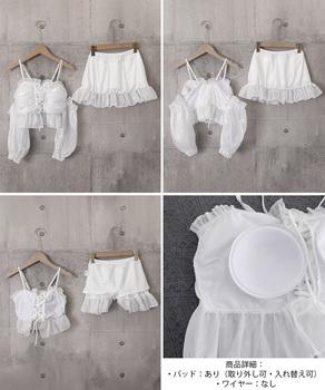 オフショルダー水着2点セットレースアップ 送料無料 即日発送-8