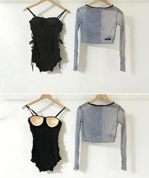 レースアップ ワンピース水着 2点セット 送料無料 即日発送-7