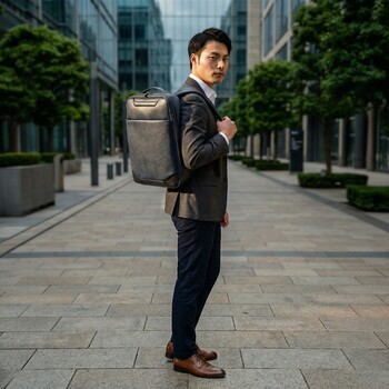 UNOFUKU ラズール リュックサック ビジネスバッグ 通勤 通学 薄型 満員電車で邪魔にならない 12 6747 送料無料-4