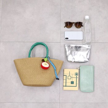 フルーツチャーム付シンプル カゴバッグ　2026新作 COOCO 送料無料 即日発送-13