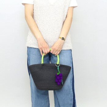 フルーツチャーム付シンプル カゴバッグ　2026新作 COOCO 送料無料 即日発送-14