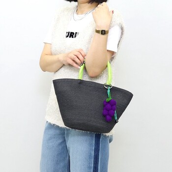 フルーツチャーム付シンプル カゴバッグ　2026新作 COOCO 送料無料 即日発送-15