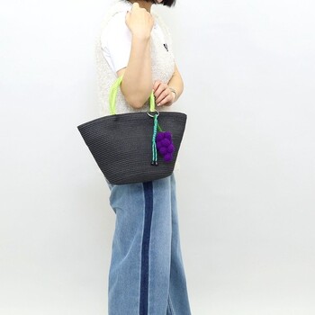 フルーツチャーム付シンプル カゴバッグ　2026新作 COOCO 送料無料 即日発送-16