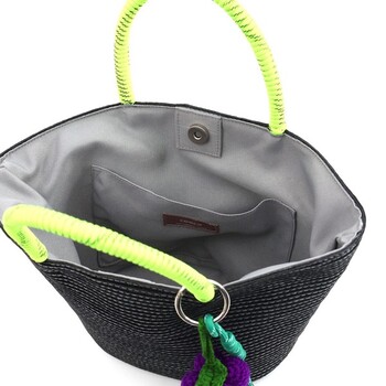 フルーツチャーム付シンプル カゴバッグ　2026新作 COOCO 送料無料 即日発送-4