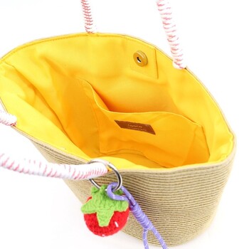 フルーツチャーム付シンプル カゴバッグ　2026新作 COOCO 送料無料 即日発送-5