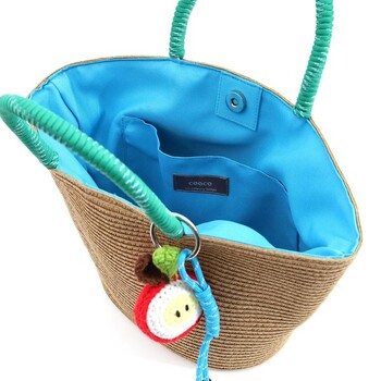 フルーツチャーム付シンプル カゴバッグ　2026新作 COOCO 送料無料 即日発送-6