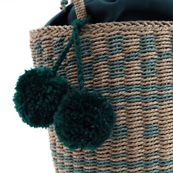 柄テープハンドル2WAYペーパーミニ トートバッグ　2026新作 COOCO　バイカラーで幾何学的な柄 送料無料 即日発送-7