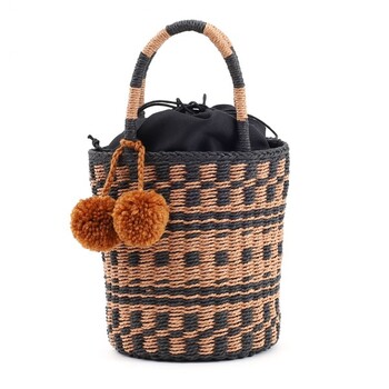 柄テープハンドル2WAYペーパーミニ トートバッグ　2026新作 COOCO　バイカラーで幾何学的な柄 送料無料 即日発送-1