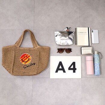 サガラ刺繍ペーパー サマーバッグ カゴバッグ トートバッグ 2026新作 SMILEY 送料無料-21