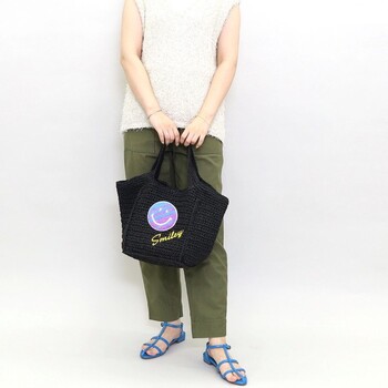 サガラ刺繍ペーパー サマーバッグ カゴバッグ トートバッグ 2026新作 SMILEY 送料無料-24