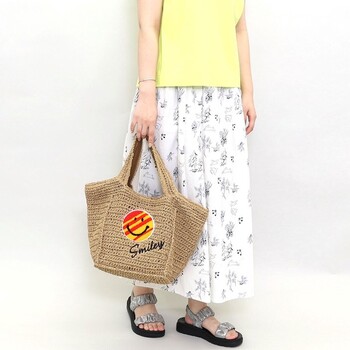サガラ刺繍ペーパー サマーバッグ カゴバッグ トートバッグ 2026新作 SMILEY 送料無料-27