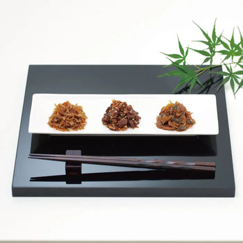 三河の佃煮＆永谷園松茸風味お吸い物セット　こくまるあさり（40ｇ）×1、ささめまぐろ生姜炊（40ｇ）×1、お吸い物（2.3g×2）×1 メッセージカード付 送料無料-1