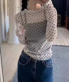 ドット柄シアートップス チュールインナー 送料無料 即日発送-6