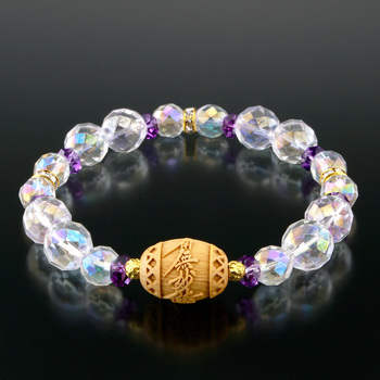 南無妙オーロラ水晶ブレス ジュエリー品質保証書付き 送料無料-3