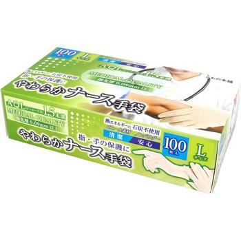 やわらかナース手袋 ビニール素材 ノンパウダー Lサイズ 100枚入 5セット 送料無料-3