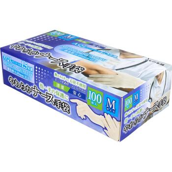 やわらかナース手袋 ビニール素材 ノンパウダー Mサイズ 100枚入 5セット 送料無料-3