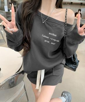 英字ロゴスウェットセットアップ大人可愛い 送料無料 即日発送-2