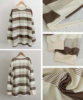 ボーダー柄Tシャツカットソープルオーバー 送料無料 即日発送-9