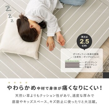 水拭きできる い草風 置き畳 6枚組 フローリングに置く畳 縁なし 滑止め コトリナ 82cm 送料無料-5