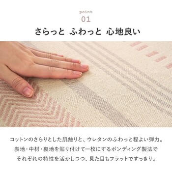 ラグ 洗濯機で洗える ボンディングラグ 約185×185cm インド綿100% 滑り止め付き キラナ 送料無料-3