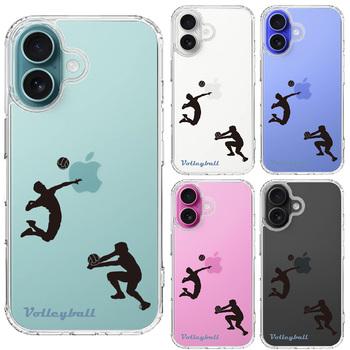 iPhone16 ケース クリア バレーボール スマホケース 側面ソフト 背面ハード ハイブリッド  送料無料-1