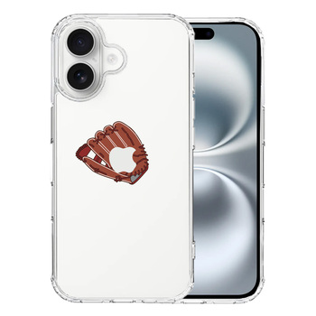 iPhone16 ケース クリア グローブ りんご キャッチ スマホケース 側面ソフト 背面ハード ハイブリッド  送料無料-0