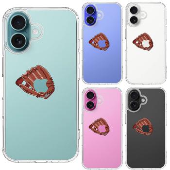 iPhone16 ケース クリア グローブ りんご キャッチ スマホケース 側面ソフト 背面ハード ハイブリッド  送料無料-1