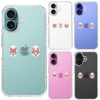iPhone16 ケース クリア 歌舞伎 隈取 くまどり スマホケース 側面ソフト 背面ハード ハイブリッド  送料無料-1