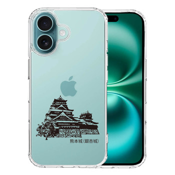 iPhone16 ケース クリア 熊本城 銀杏城 スマホケース 側面ソフト 背面ハード ハイブリッド  送料無料-0