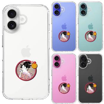 iPhone16 ケース クリア 浮世絵 女 スマホケース 側面ソフト 背面ハード ハイブリッド  送料無料-1