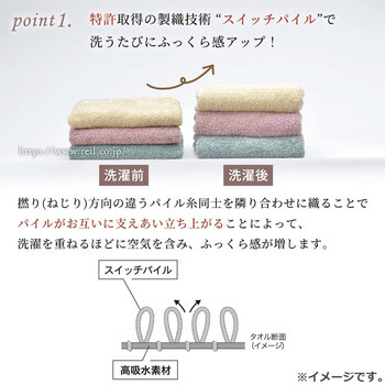 cocochiena2 ココチエナ2 スリムバスタオル 約34×120cm POR 1枚入 3セット 送料無料-2