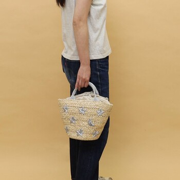 星柄刺繍 メイズ カゴバッグ　2026新作 COOCO 送料無料 即日発送-24