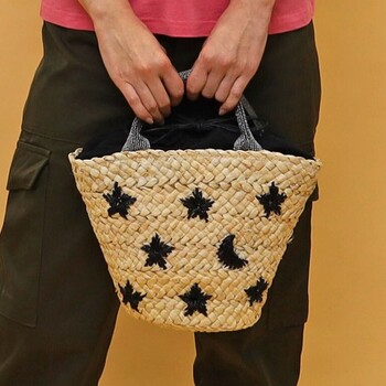 星柄刺繍 メイズ カゴバッグ　2026新作 COOCO 送料無料 即日発送-26