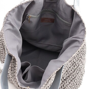 ﾒラメテープx星柄刺繍ペーパーカゴバッグ A4収納可能　2026新作 COOCO 送料無料 即日発送-14