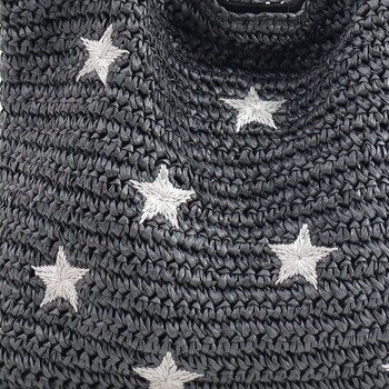 ﾒラメテープx星柄刺繍ペーパーカゴバッグ A4収納可能　2026新作 COOCO 送料無料 即日発送-3