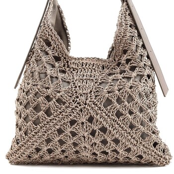 ラメフィルム編込透かし柄ショルダーカゴバッグ 2026新作 COOCO 送料無料 即日発送-12