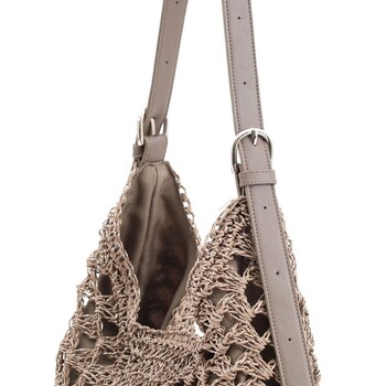 ラメフィルム編込透かし柄ショルダーカゴバッグ 2026新作 COOCO 送料無料 即日発送-13