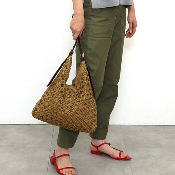 ラメフィルム編込透かし柄ショルダーカゴバッグ 2026新作 COOCO 送料無料 即日発送-19