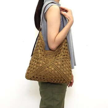 ラメフィルム編込透かし柄ショルダーカゴバッグ 2026新作 COOCO 送料無料 即日発送-20