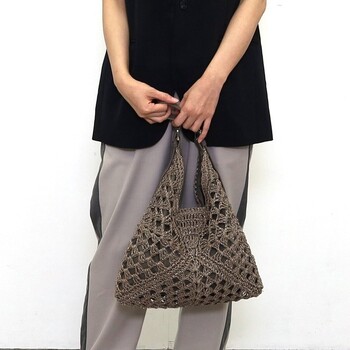 ラメフィルム編込透かし柄ショルダーカゴバッグ 2026新作 COOCO 送料無料 即日発送-22