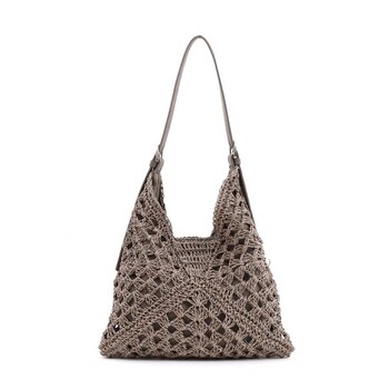 ラメフィルム編込透かし柄ショルダーカゴバッグ 2026新作 COOCO 送料無料 即日発送-2