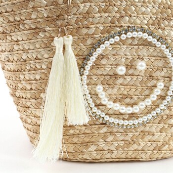 ール刺繍ビーズハンドル かごバッグ　2026新作 COOCO SMILEY パ 送料無料 即日発送-14