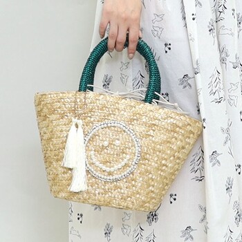 ール刺繍ビーズハンドル かごバッグ　2026新作 COOCO SMILEY パ 送料無料 即日発送-17