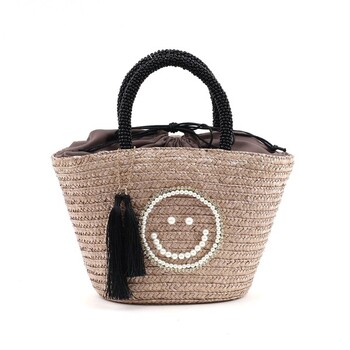 ール刺繍ビーズハンドル かごバッグ　2026新作 COOCO SMILEY パ 送料無料 即日発送-1